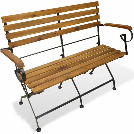 Garden Bench  Brown  Solid Acacia wood  Medium  Collapsible vidaXL