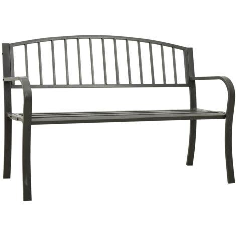 Garden Bench Grey 120 cm Steel vidaXL