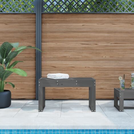 Garden Bench  Grey  Solid Pine Wood  80 cm x 38 cm x 45 cm  Durable vidaXL