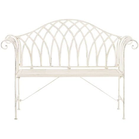 Garden Bench MILAZZO 130 cm Metal White