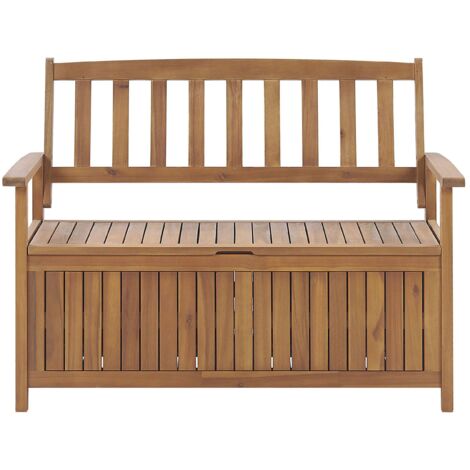 Garden Bench SOVANA 120 cm with Storage Acacia Wood Brown