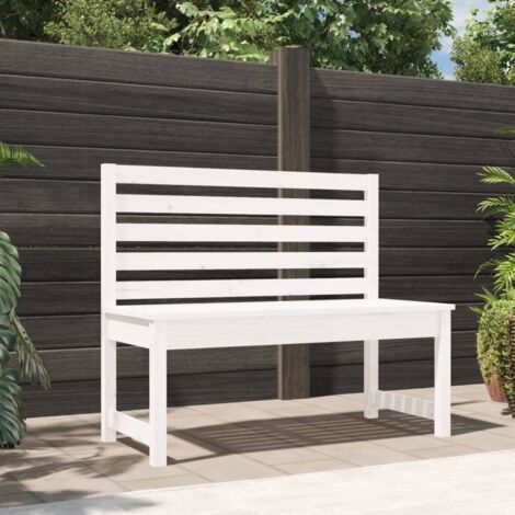 Garden Bench White 109 cm Solid Wood Pine vidaXL