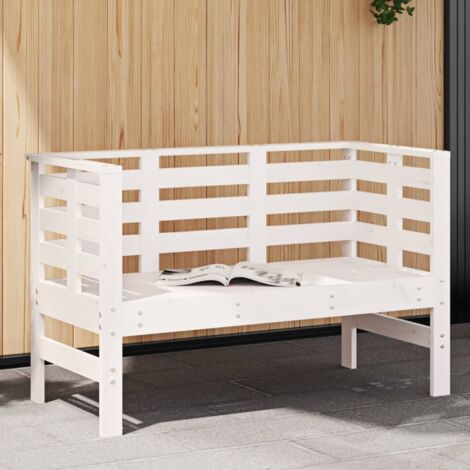 Garden Bench  White  Solid pine wood  111.5 x 53 x 71 cm  Durable vidaXL