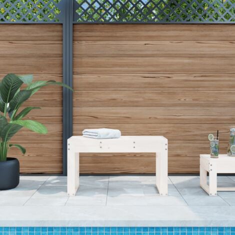 Garden Bench  White  Solid Pine Wood  2-Seater  Durable vidaXL