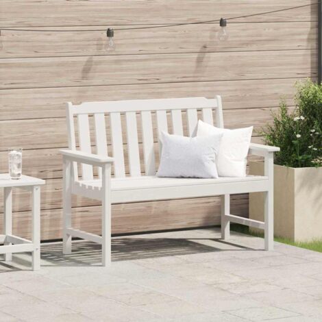 Garden Bench with Cushion White 120 x 59 x 88cm HDPE vidaXL