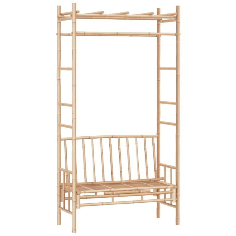Garden Bench With Pergola 116 Cm Bamboo Vidaxl