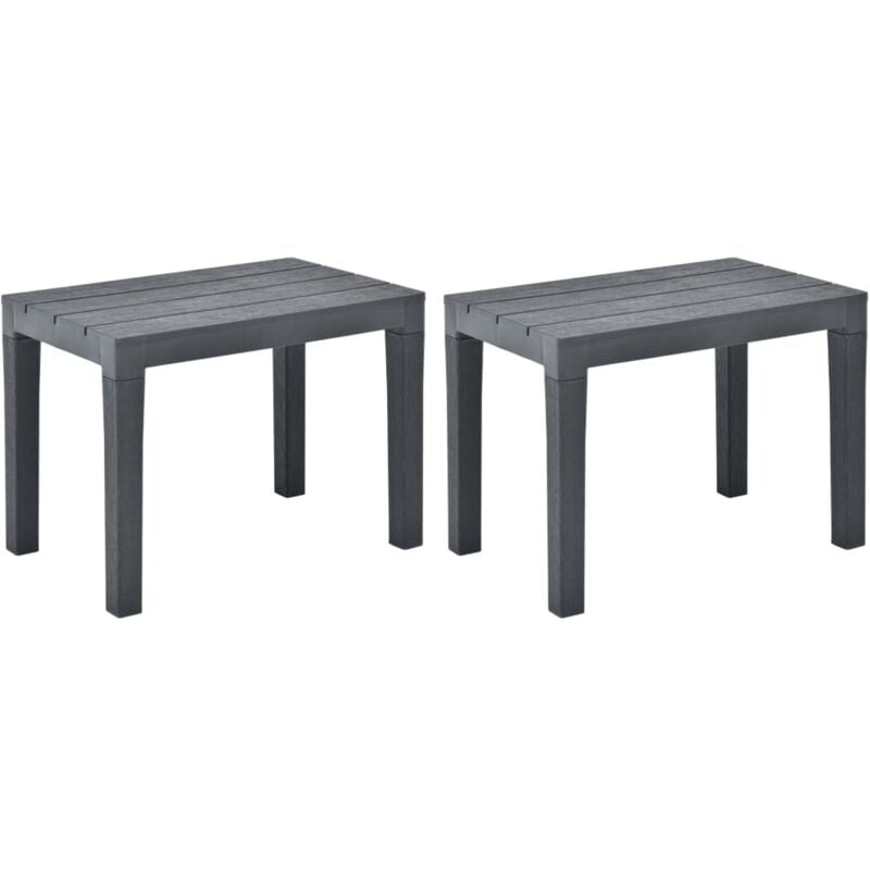 Vidaxl - Garden Benches 2 pcs Anthracite Plastic