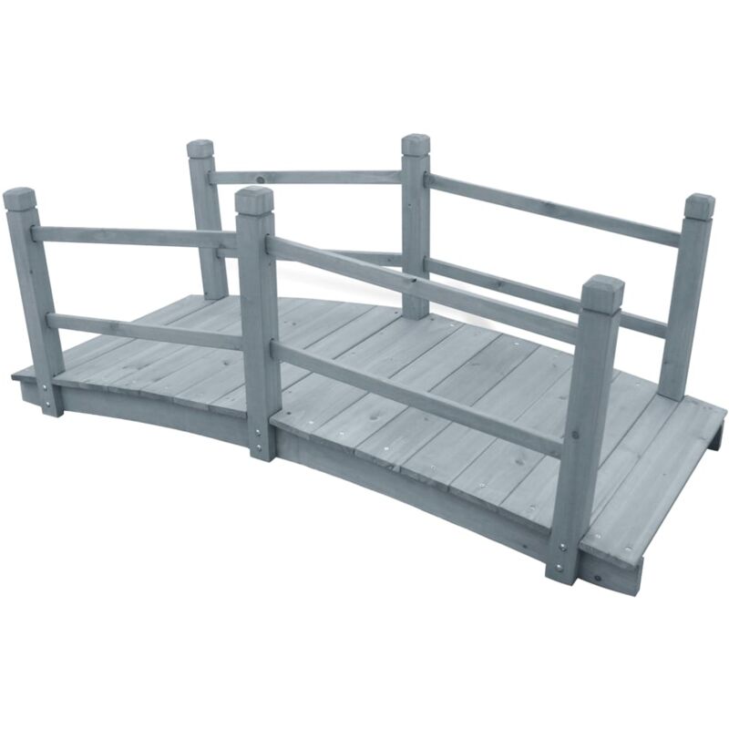 Vidaxl Garden Bridge Grey 140x60x56 Cm Solid Firwood