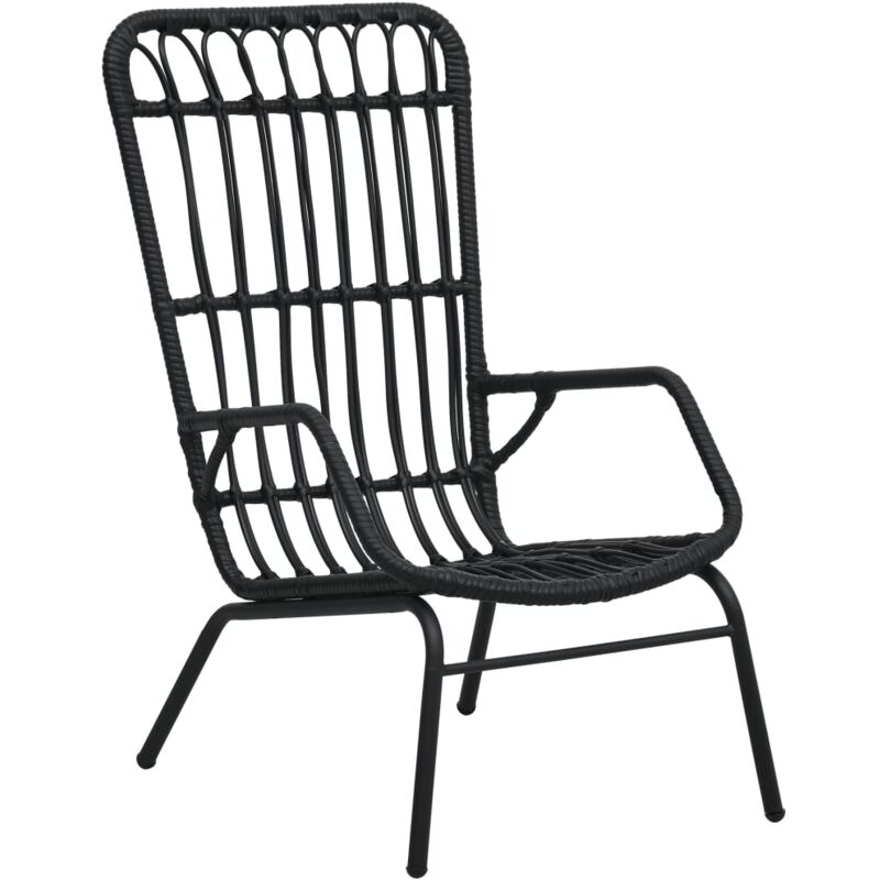 Garden Chair Poly Rattan Black Vidaxl