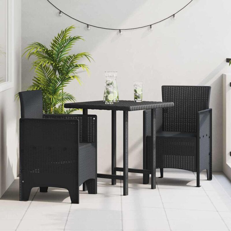 Garden Chair 2 Pcs Anthracite 53 X 49 X 85 Cm Pp Vidaxl