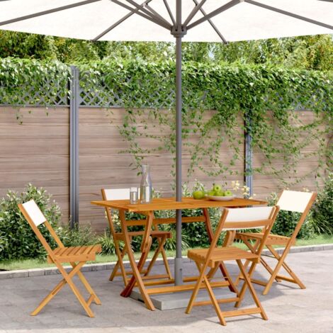 Garden Chair  Set of 4  Cream White vidaXL