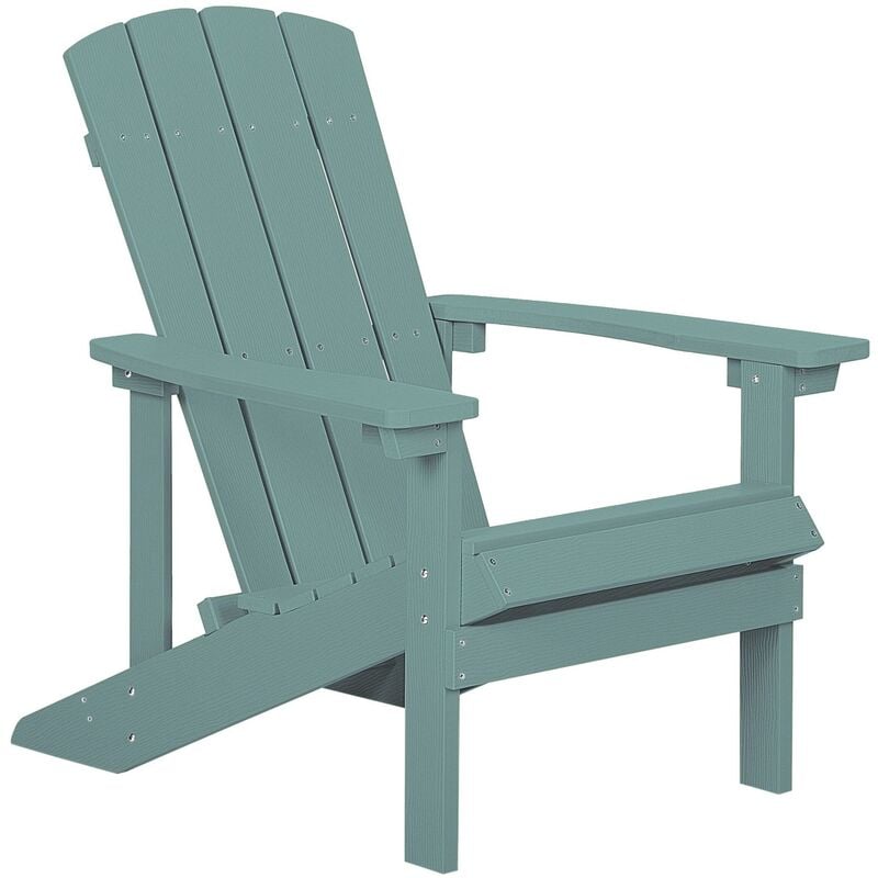 Outdoor Lounger Chair Turquoise Blue Plastic Wood for Patio Yard Adirondack