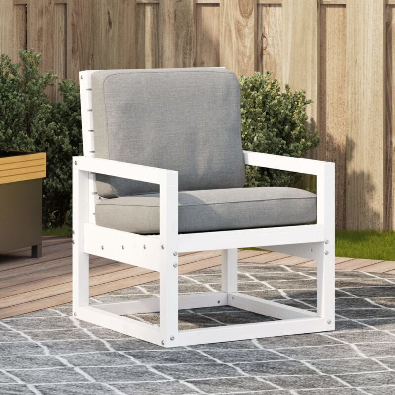 Vidaxl - Garden Chair White 57.5x63x76 Cm Solid Wood Pine