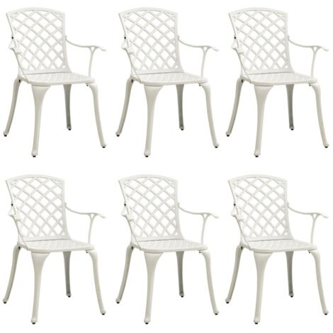 Garden Chair  White  Cast aluminium  Medium  Ergonomic  Garden Chair vidaXL