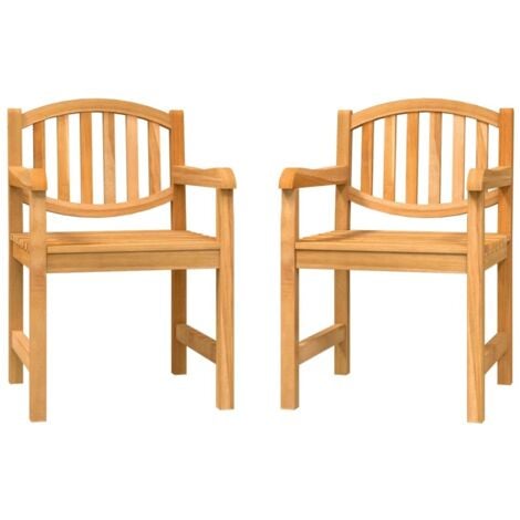 Garden Chairs 2 pcs 58x59x88 cm Solid Wood Teak vidaXL
