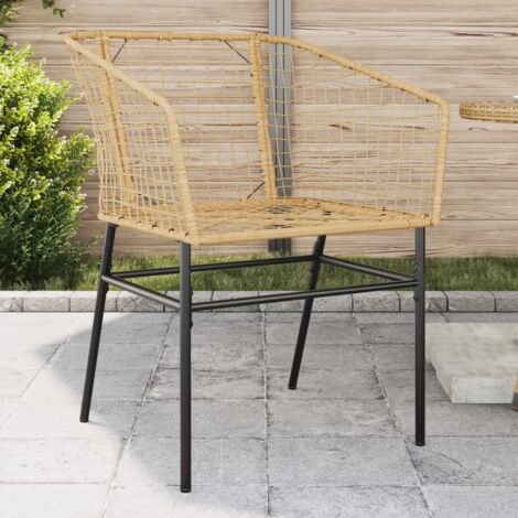 Garden Chairs 2 pcs Brown Poly Rattan vidaXL