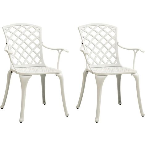 Garden Chairs 2 pcs Cast Aluminium White25317-Serial number