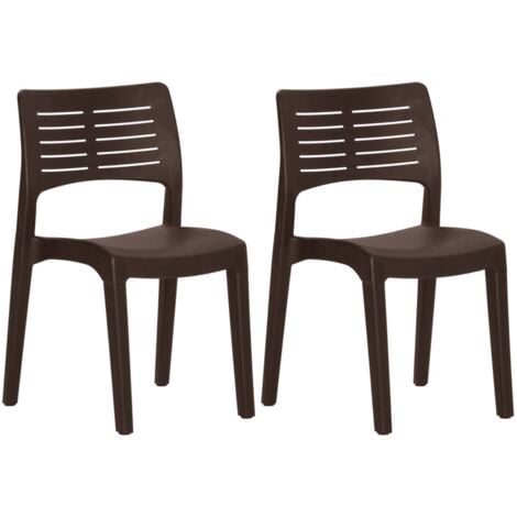 Garden Chairs 2 pcs Mocha Polypropylene vidaXL
