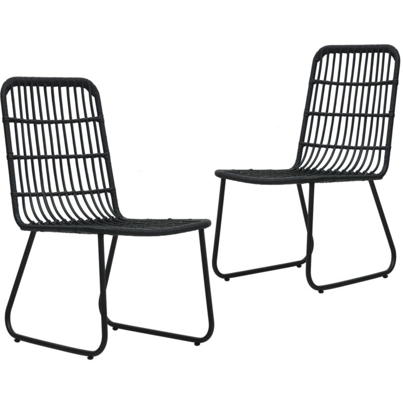 Garden Chairs 2 pcs Poly Rattan Black Vidaxl