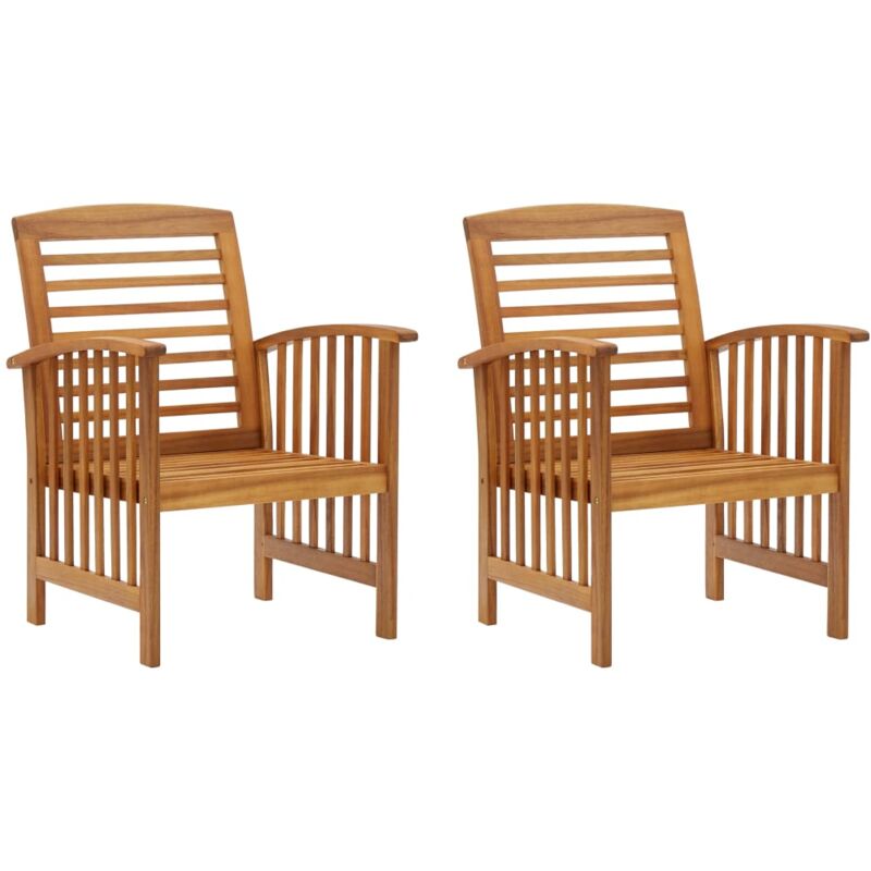 Garden Chairs 2 pcs Solid Acacia Wood Vidaxl Brown