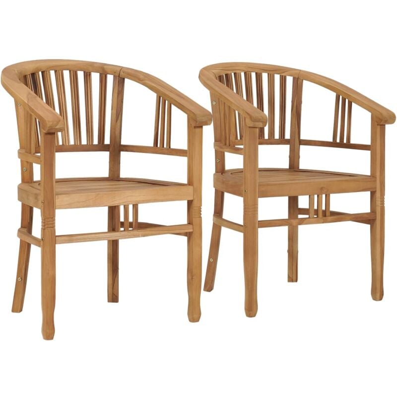 Garden Chairs 2 pcs Solid Teak Wood Vidaxl