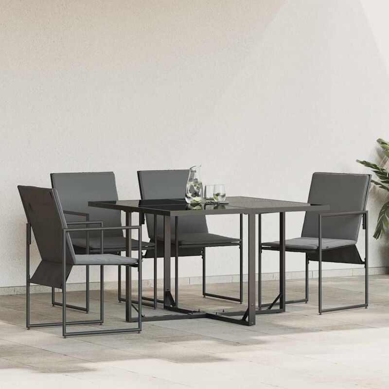 Garden Chairs 4 Pcs Black And Anthracite 50.5 X 59 X 81.5 Cm Vidaxl