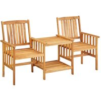 Garden Chairs with Tea Table 159x61x92 cm Solid Acacia Wood