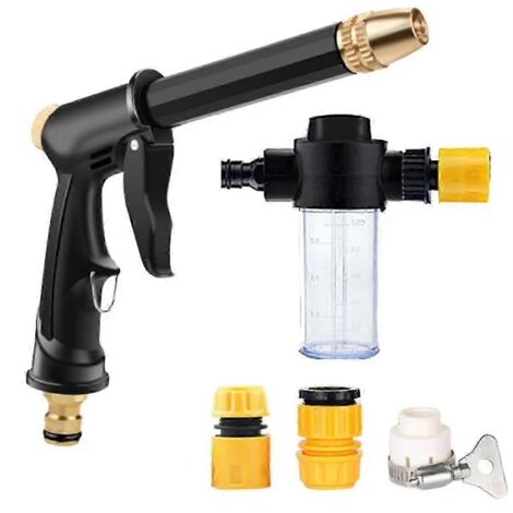 Garden cleaning nozzle for high pressure portable watering hose