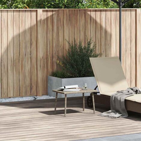 Garden Coffee Table Rectangular Light Grey 60x40x37 cm Poly Rattan vidaXL