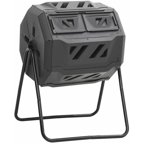 Garden Compost Bin Black 73x64x95 cm 160 L vidaXL