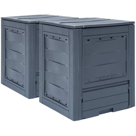 Garden Composters 2 pcs Grey 60x60x73cm 520 L