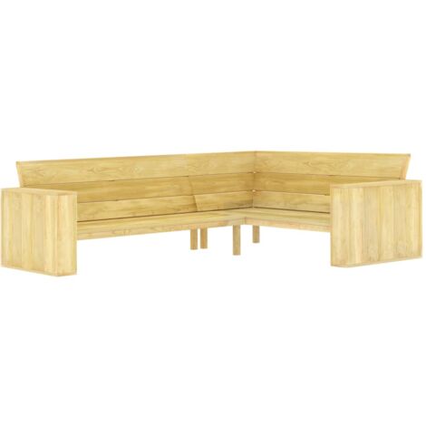Garden Corner Bench 239 cm Impregnated Pinewood