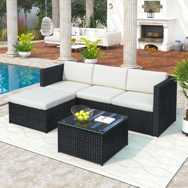 Rattan Garden Furniture Set 4Seater Outdoor Rattan Furniture Set