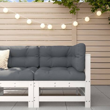 Garden Corner Sofa White Solid Wood Pine vidaXL