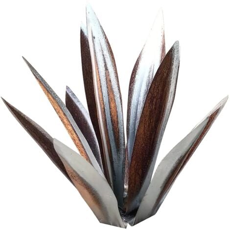Garden Decoration Ornament Agave Iron Art Creative Ornament 35cm (Silver)