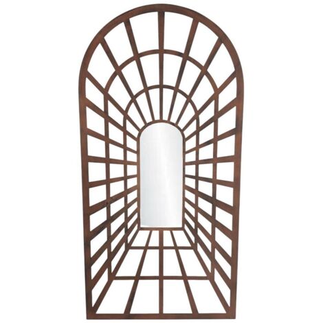 Garden Decorative Wall Framed Mirror - Metal - L2 x W60 x H120 cm