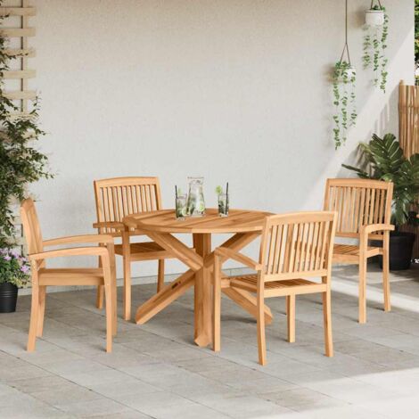 Garden Dining Set 3 pcs Brown Solid Acacia wood vidaXL