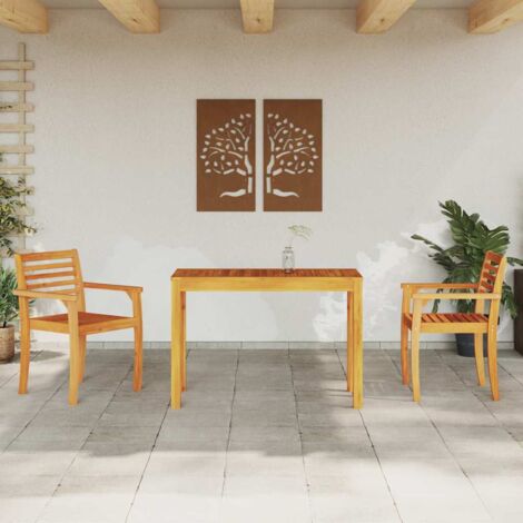 Garden Dining Set 3 pcs Brown Solid Acacia Wood vidaXL