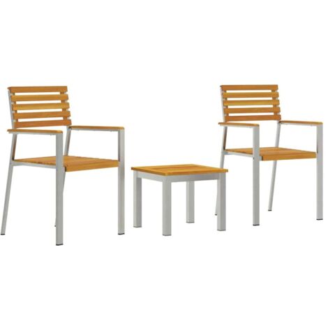 Garden Dining Set 3 pcs Brown vidaXL
