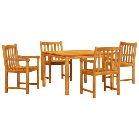 Garden Dining Set 5 pcs Brown Solid Acacia wood vidaXL