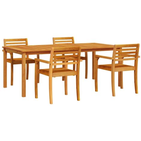 Garden Dining Set 7 pcs Brown Solid acacia wood vidaXL