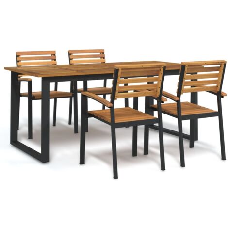 Garden Dining Set  Brown and black vidaXL