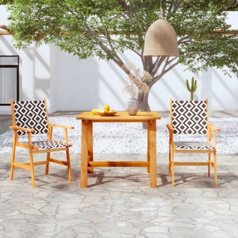 Garden Dining Set  Brown  Solid Acacia Wood  Medium  Durable vidaXL