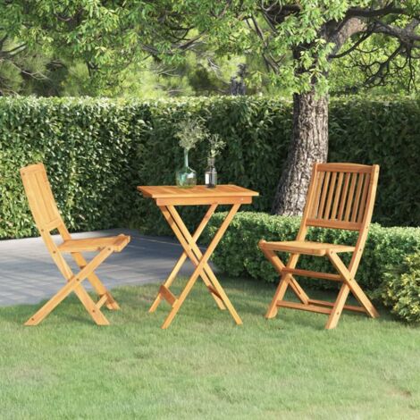 Garden Dining Set  Natural wood  Solid Acacia wood  Compact vidaXL