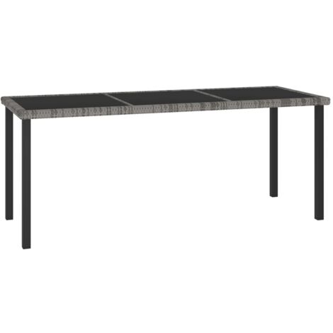Garden Dining Table Grey 180x70x73 cm Poly Rattan vidaXL