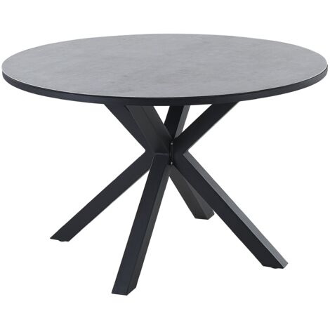 Garden Dining Table MALETTO 120 cm 120 cm Glass Grey