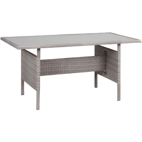 Garden Dining Table VITERBO 145 cm 80 cm Glass Light Grey
