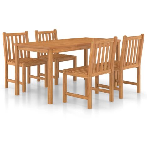 Garden Dinings Set  Teak  Solid Teak Wood  Medium  Durable vidaXL