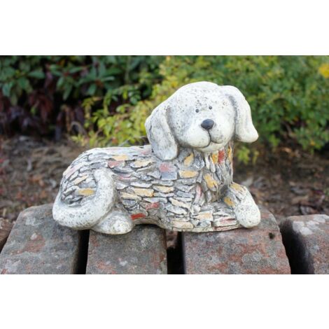 Garden Dog Ornament Statue, Stone Effect Pet Dog