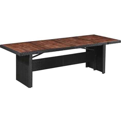 Garden Esstisch，Gartentisch Poly Rattan und Massivholz 240 x 90 x 74 cm vidaXL